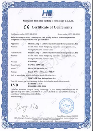 lvd certificate of conformity
