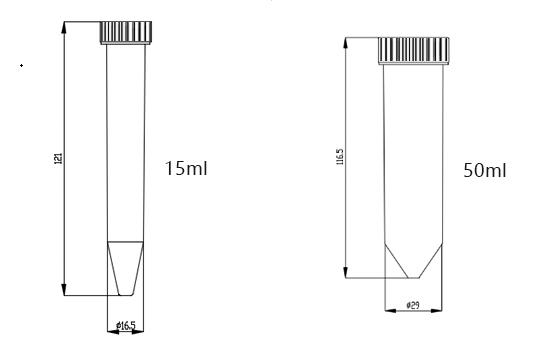 Conical Test Tube Product Characteristics of 15mL 50mL High Speed Conical Centrifuge Tube