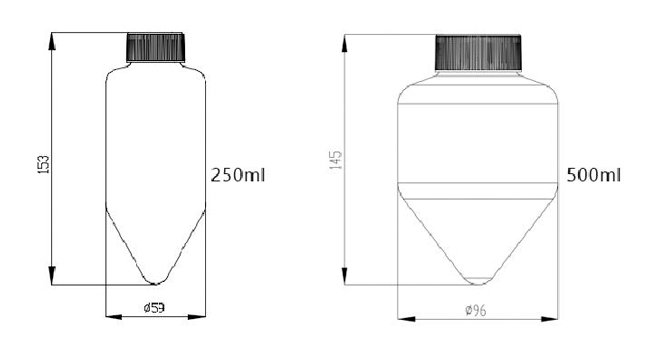 Centrifuge Bottle Product Characteristic of 250mL 500mL Conical Bottom Centrifuge Bottle